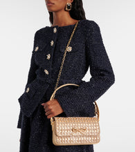 Self-Portrait Bow embellished chainmail shoulder bag