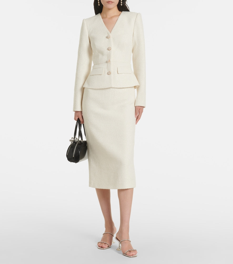 Self-Portrait Bridal boucl√É¬© midi dress