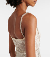 Self-Portrait Bridal embellished mesh-trimmed gown