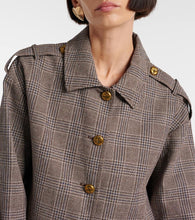 Self-Portrait Checked cotton and linen jacket
