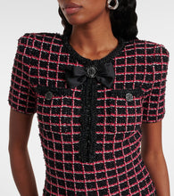 Self-Portrait Checked knitted minidress