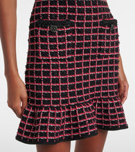 Self-Portrait Checked knitted minidress