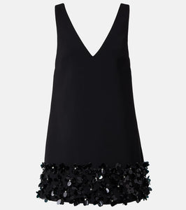 Self-Portrait Embellished Crêpe minidress