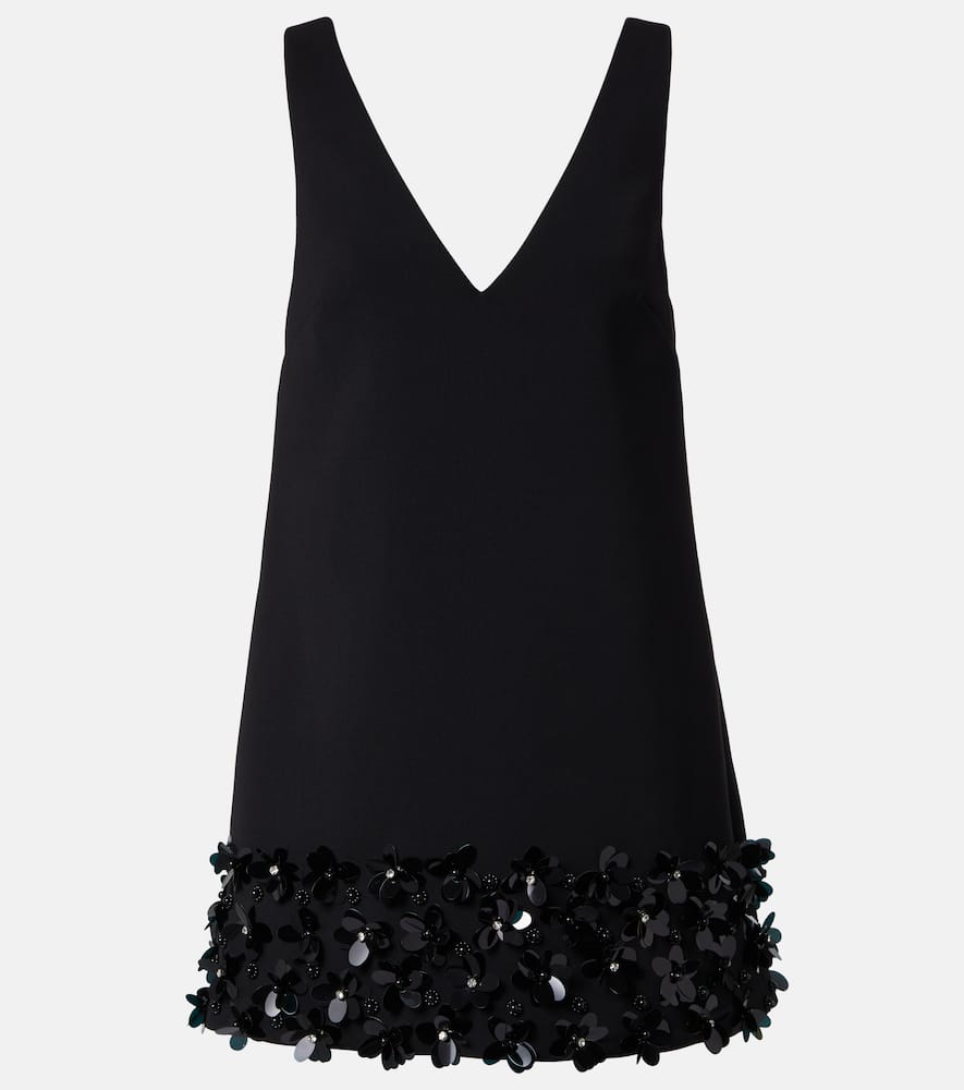 Self-Portrait Embellished Crêpe minidress