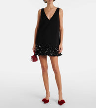 Self-Portrait Embellished cr√É¬™pe minidress