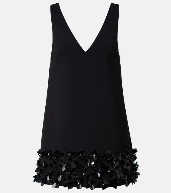 Self-Portrait Embellished cr√É¬™pe minidress