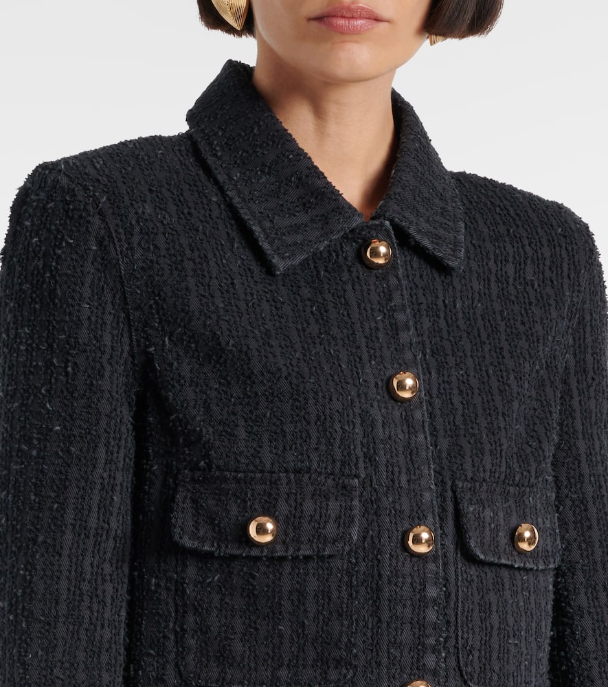 Self-Portrait Embellished cropped denim jacket