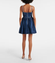 Self-Portrait Embellished denim minidress