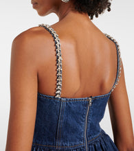 Self-Portrait Embellished denim minidress