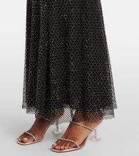 Self-Portrait Embellished fishnet maxi dress