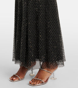 Self-Portrait Embellished fishnet maxi dress