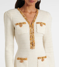 Self-Portrait Embellished knitted minidress