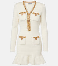 Self-Portrait Embellished knitted minidress