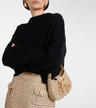 Self-Portrait Embellished metallic boucl√É¬© tote bag