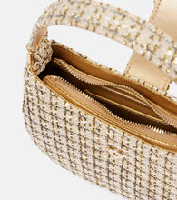 Self-Portrait Embellished metallic boucl√É¬© tote bag