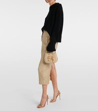 Self-Portrait Embellished metallic boucl√É¬© tote bag