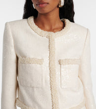 Self-Portrait Embellished sequined boucl√É¬© jacket