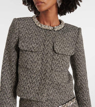 Self-Portrait Herringbone embellished jacket