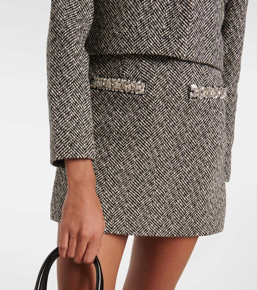 Self-Portrait Herringbone embellished jacket