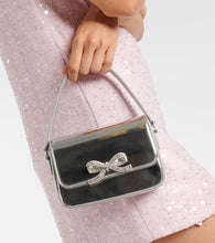 Self-Portrait Metallic leather shoulder bag