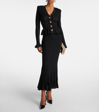 Self-Portrait Peplum pointelle maxi dress