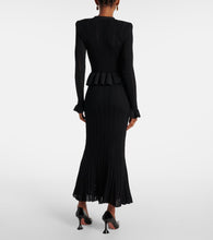 Self-Portrait Peplum pointelle maxi dress
