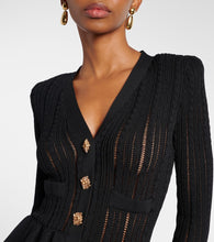 Self-Portrait Peplum pointelle maxi dress