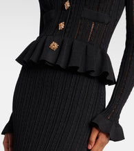 Self-Portrait Peplum pointelle maxi dress