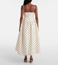 Self-Portrait Polka-dot taffetta corset dress