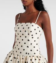Self-Portrait Polka-dot taffetta corset dress