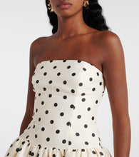 Self-Portrait Polka-dot taffetta corset dress