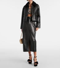 Self-Portrait Shearling-trimmed leather jacket