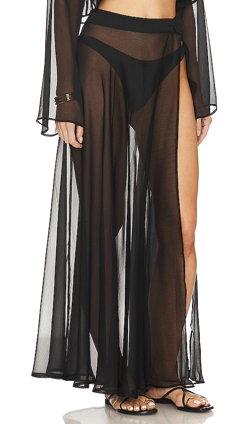 Shani Shemer Alaia Maxi Skirt in Black