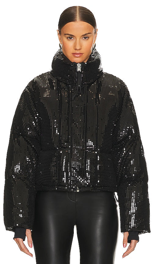 Shoreditch Ski Club Dissco Puffer Jacket in Black