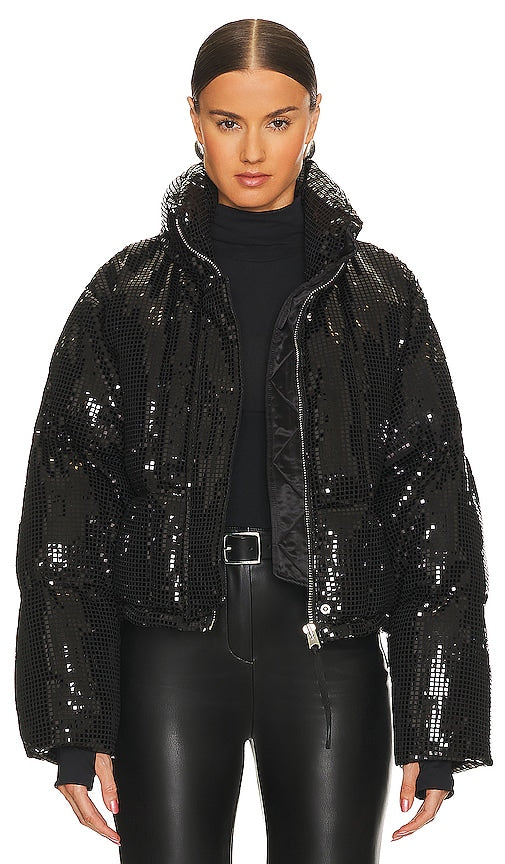 Shoreditch Ski Club Dissco Puffer Jacket in Black - Shoreditch Ski Club - Doudoune Dissco noire - Shoreditch Ski Club Disco 黑色填充夹克 - Shoreditch Ski Club Disco Pufferjacke in Schwarz - Shoreditch Ski Club 디스코 퍼퍼 재킷 - Piumino Shoreditch Ski Club Disco in nero