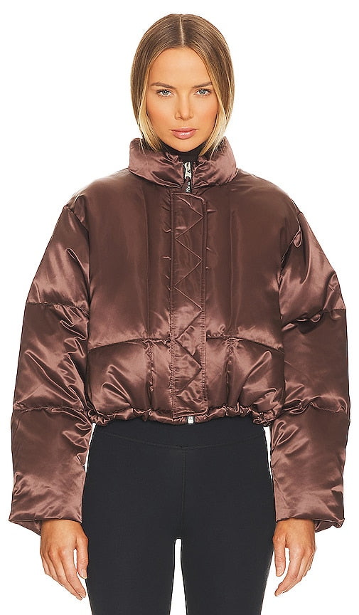 Shoreditch Ski Club Roux Puffer Jacket in Chocolate
