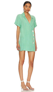 Show Me Your Mumu Bicoastal Blazer Romper in Green