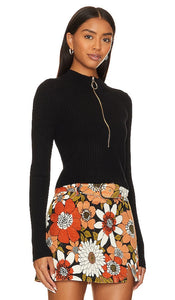 Show Me Your Mumu Charlie Zip Sweater in Black