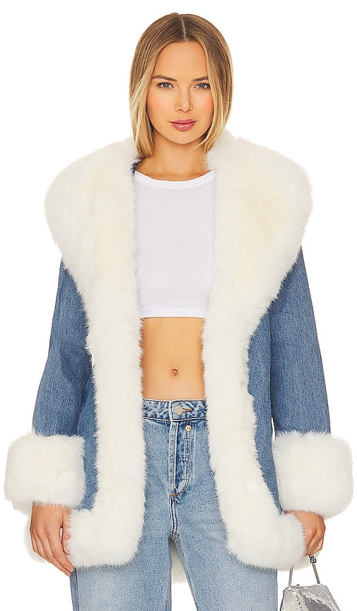 Show Me Your Mumu Hudson Coat in Blue