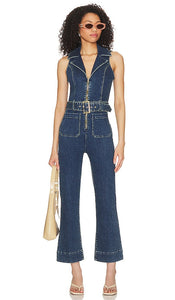 Show Me Your Mumu Jacksonville Cropped Jumpsuit in Blue - Montrez-moi votre combinaison courte Mumu Jacksonville en bleu - 给我看看你的 Mumu Jacksonville 蓝色短款连身裤 - Zeigen Sie mir Ihren Mumu Jacksonville Kurzoverall in Blau - Mumu Jacksonville 블루 크롭 점프수트를 보여주세요 - Mostrami la tua tuta corta Mumu Jacksonville in blu