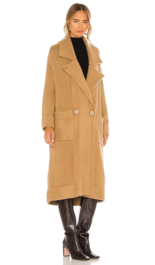 Show Me Your Mumu Melrose Sweater Jacket in Tan