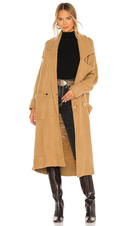 Show Me Your Mumu Melrose Sweater Jacket in Tan