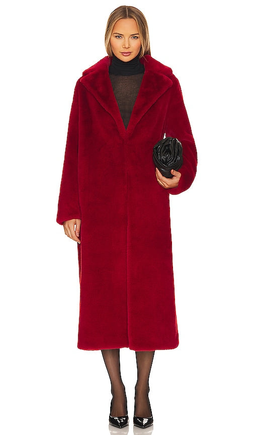 Show Me Your Mumu Miss Tiffy Fur Jacket in Red