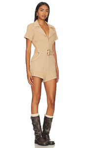 Show Me Your Mumu Outlaw Romper in Tan