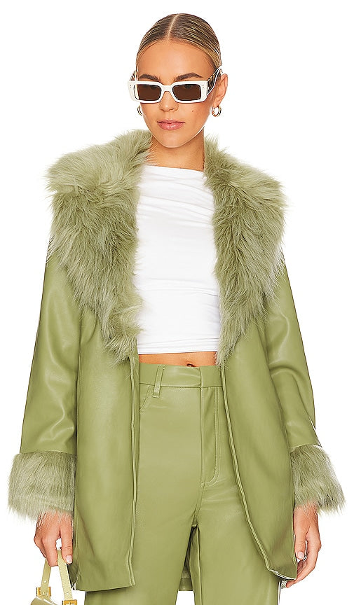 Show Me Your Mumu Penny Lane Faux Leather Jacket in Green - Montrez-moi votre veste en similicuir Mumu Penny Lane en vert - 给我看看你的 Mumu Penny Lane 绿色人造皮夹克 - Zeigen Sie mir Ihre Mumu Penny Lane Kunstlederjacke in Grün - Show Me Your Mumu Penny Lane 인조 가죽 자켓그린 색상 - Mostrami la tua giacca in ecopelle Mumu Penny Lane in verde