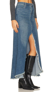 Show Me Your Mumu Reba Maxi Skirt in Blue