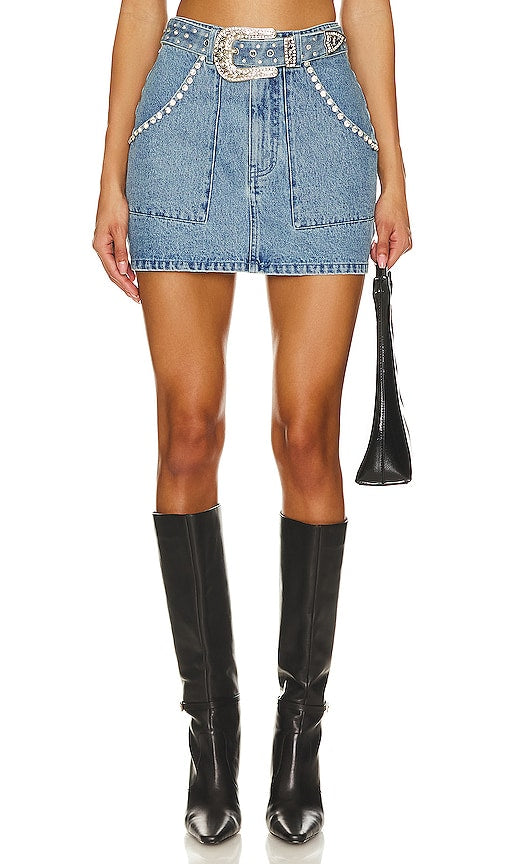 Show Me Your Mumu Shania Mini Skirt in Blue - Montre-moi ta mini-jupe Mumu Shania en bleu - 给我看看你的 Mumu Shania 蓝色迷你裙 - Zeig mir deinen Mumu Shania Minirock in Blau - Show Me Your Mumu Shania 미니 스커트 블루 색상 - Mostrami la tua minigonna Mumu Shania in blu