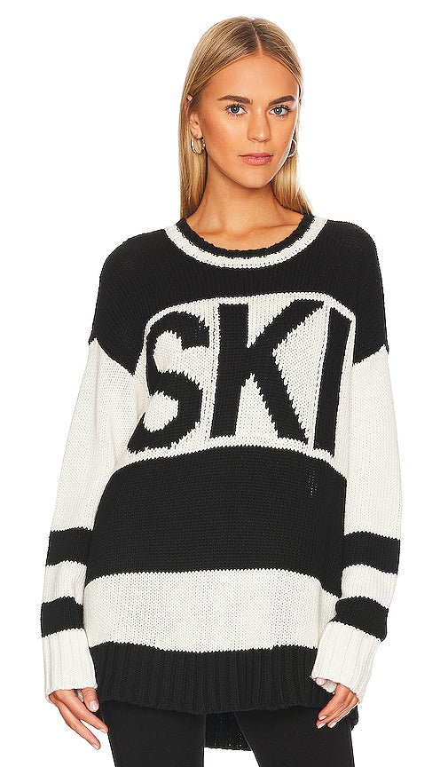 Show Me Your Mumu Ski In Sweater in Black,White - Montrez-moi votre pull Mumu Ski In en noir, blanc - 给我看看你穿着黑色、白色毛衣的 Mumu Ski - Zeig mir deinen Mumu Ski-in-Pullover in Schwarz, Weiß - Show Me Your Mumu 스키 인 스웨터 블랙, 화이트 색상 - Mostrami il tuo maglione da sci Mumu in nero, bianco