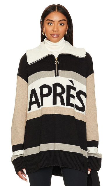 Show Me Your Mumu Weston Half Zip Pullover in Black, White - Montrez-moi votre pull à demi-zip Mumu Weston en noir, blanc - 给我看看你的 Mumu Weston 黑色、白色半拉链套头衫 - Zeigen Sie mir Ihren Mumu Weston Pullover mit halbem Reißverschluss in Schwarz, Weiß - Show Me Your Mumu Weston 하프 지퍼 풀오버 ​​블랙, 화이트 색상 - Mostrami il tuo pullover con mezza zip Mumu Weston in nero, bianco