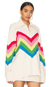 Show Me Your Mumu Weston Half Zip Pullover in Ivory